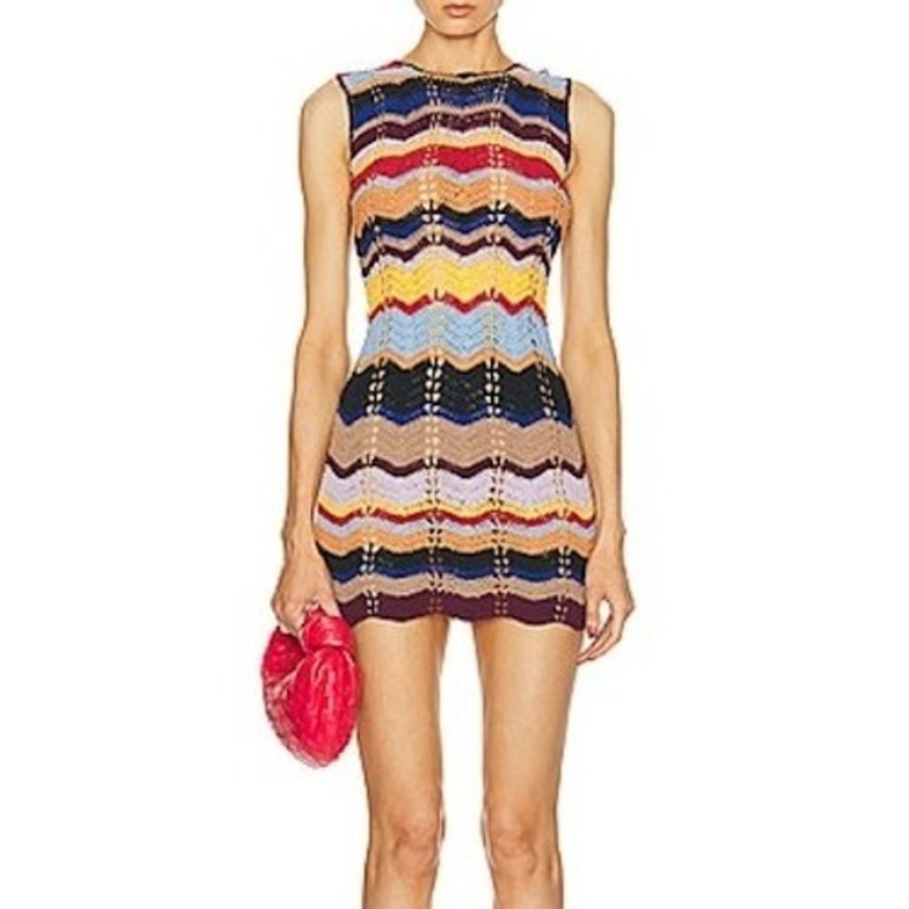 All That Remains Juni Dress Vintage Multi Limited Edition Crochet Mini $450 Sz 6